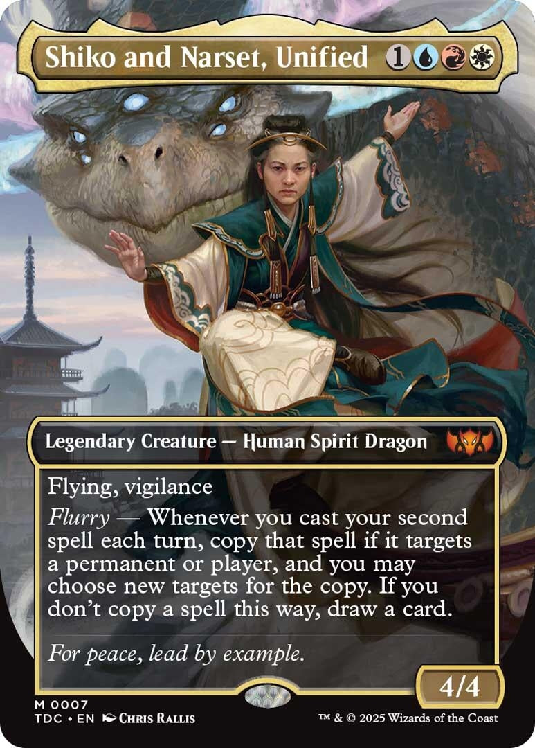 Image for Shiko and Narset, Unified (Borderless) (7) [Tarkir: Dragonstorm] - Magic: The Gathering