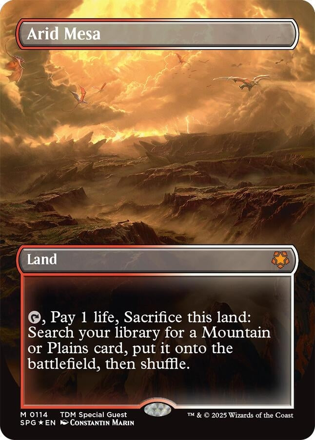 Image for Arid Mesa (Borderless) (Dragonscale Foil) (114) [Special Guests] - Magic: The Gathering