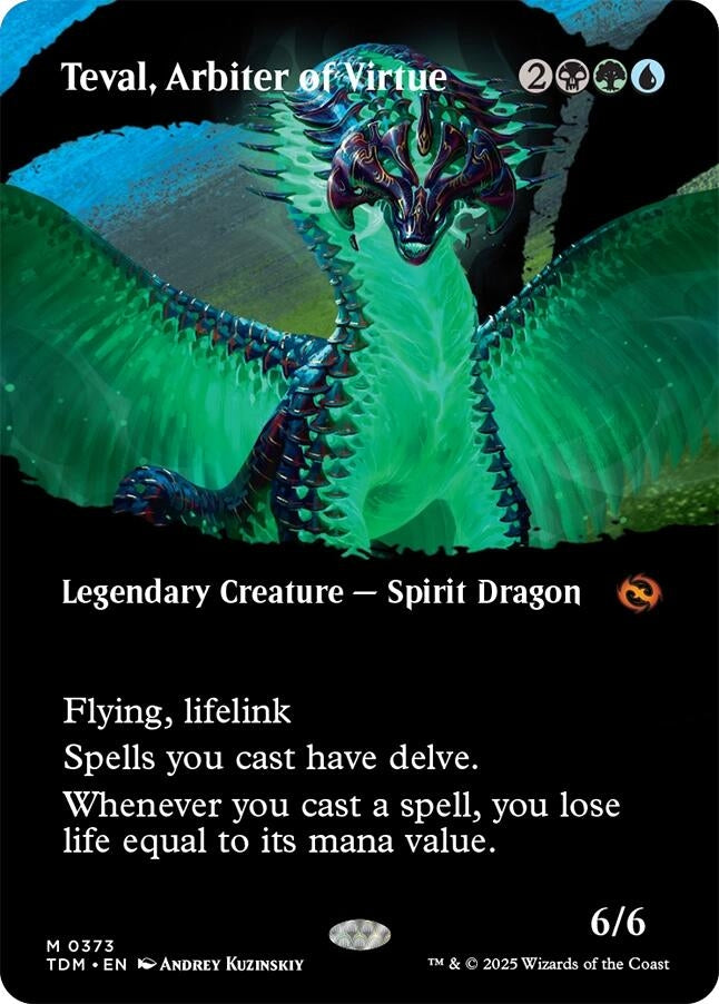 Image for Teval, Arbiter of Virtue (Borderless) (373) [Tarkir: Dragonstorm] - Magic: The Gathering