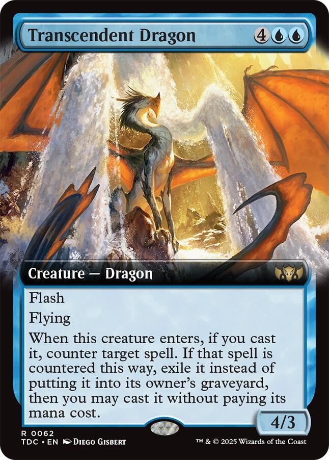 Image for Transcendent Dragon (Extended Art) (62) [Tarkir: Dragonstorm] - Magic: The Gathering