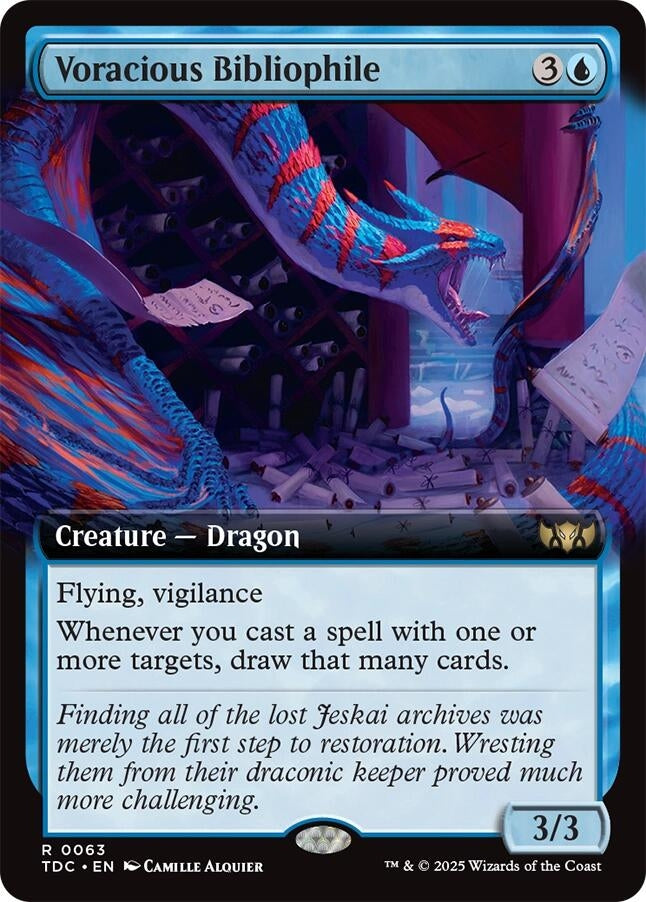 Image for Voracious Bibliophile (Extended Art) (63) [Tarkir: Dragonstorm] - Magic: The Gathering