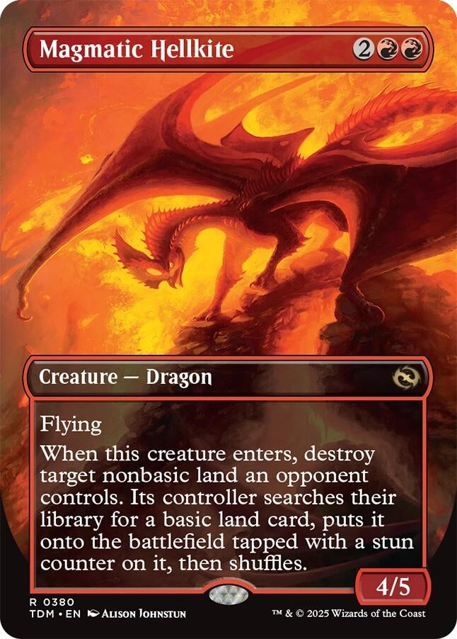 Image for Magmatic Hellkite (Borderless) (380) [Tarkir: Dragonstorm] - Magic: The Gathering