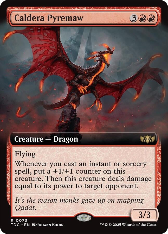 Image for Caldera Pyremaw (Extended Art) (73) [Tarkir: Dragonstorm] - Magic: The Gathering