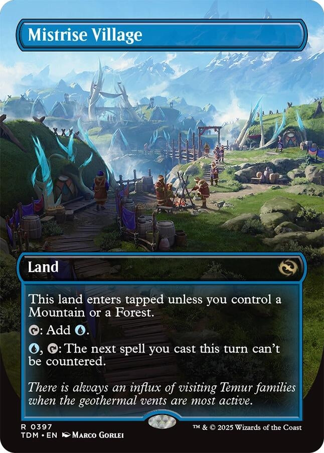 Image for Mistrise Village (Borderless) (397) [Tarkir: Dragonstorm] - Magic: The Gathering