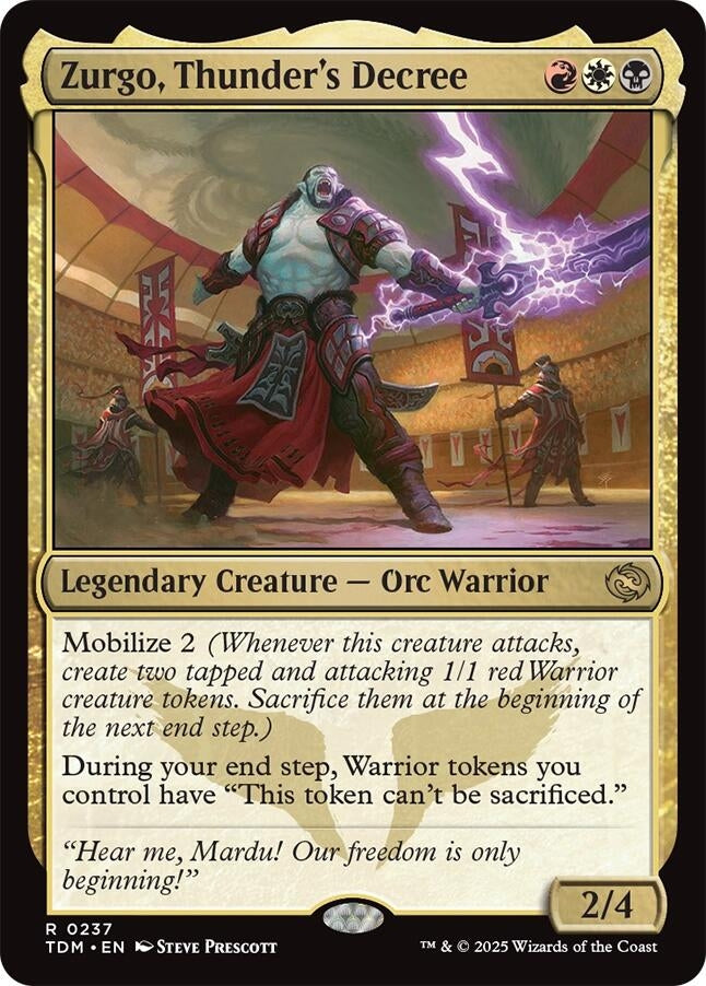 Image for Zurgo, Thunder's Decree (237) [Tarkir: Dragonstorm] - Magic: The Gathering
