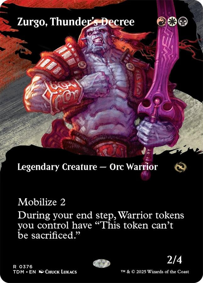 Image for Zurgo, Thunder's Decree (Borderless) (376) [Tarkir: Dragonstorm] - Magic: The Gathering