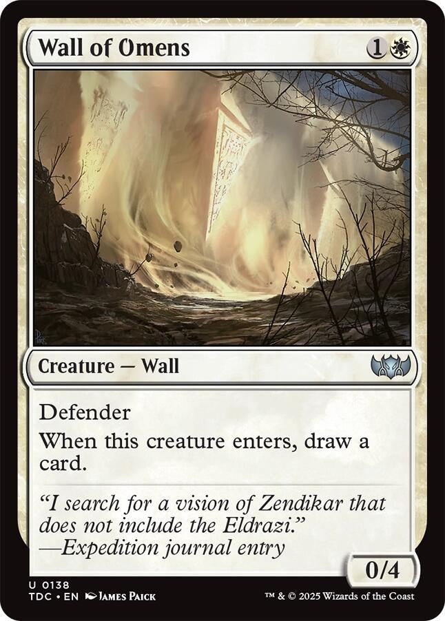 Image for Wall of Omens (138) [Tarkir: Dragonstorm] - Magic: The Gathering