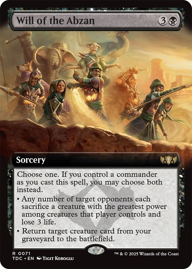 Image for Will of the Abzan (Extended Art) (71) [Tarkir: Dragonstorm] - Magic: The Gathering