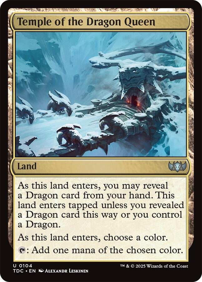 Image for Temple of the Dragon Queen (104) [Tarkir: Dragonstorm] - Magic: The Gathering