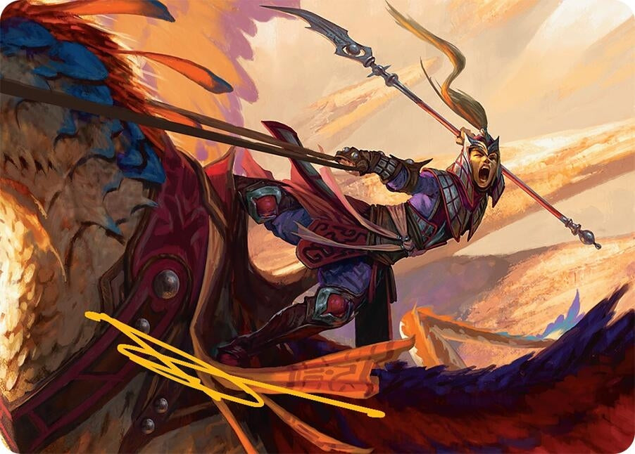 Image for Dragonback Lancer Art Card (3/54) (Gold-Stamped Signature) (3) [Tarkir: Dragonstorm] - Magic: The Gathering