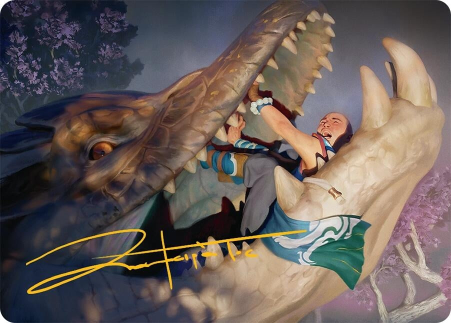 Image for Jaws of Defeat Art Card (53/54) (Gold-Stamped Signature) (53) [Tarkir: Dragonstorm] - Magic: The Gathering