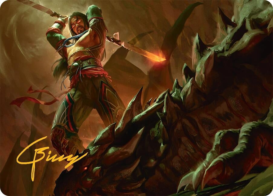 Image for Sarkhan's Resolve Art Card (18/54) (Gold-Stamped Signature) (18) [Tarkir: Dragonstorm] - Magic: The Gathering