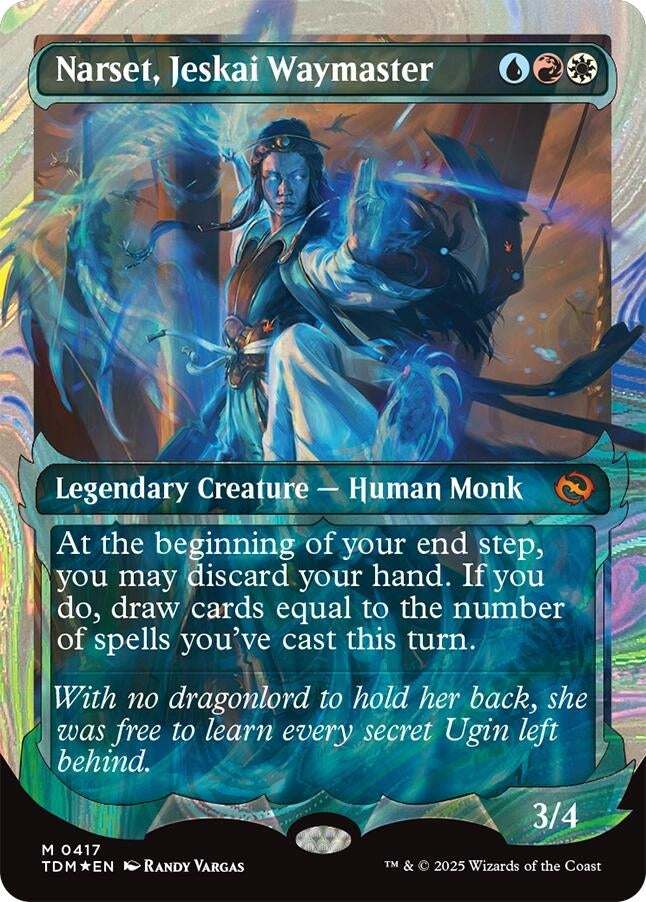 Image for Narset, Jeskai Waymaster (Showcase) (Halo Foil) (417) [Tarkir: Dragonstorm] - Magic: The Gathering