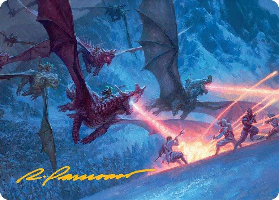 Image for Dragonback Assault Art Card (22/54) (Gold-Stamped Signature) (22) [Tarkir: Dragonstorm] - Magic: The Gathering