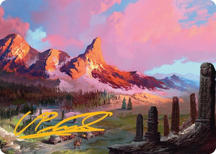 Image for Rugged Highlands Art Card (29/54) (Gold-Stamped Signature) (29) [Tarkir: Dragonstorm] - Magic: The Gathering