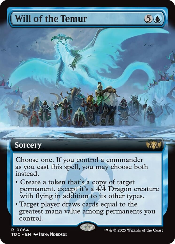 Image for Will of the Temur (Extended Art) (64) [Tarkir: Dragonstorm] - Magic: The Gathering