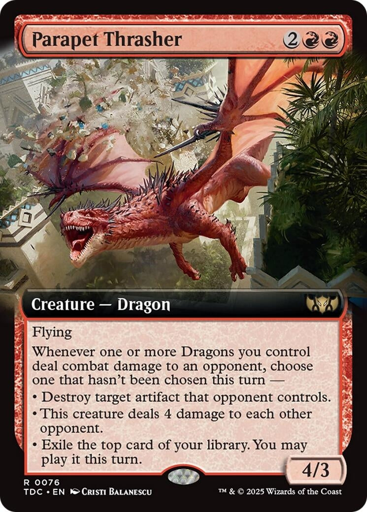 Image for Parapet Thrasher (Extended Art) (76) [Tarkir: Dragonstorm] - Magic: The Gathering
