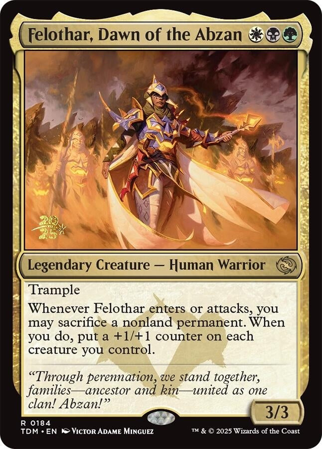 Image for Felothar, Dawn of the Abzan (184) [Prerelease Cards] - Magic: The Gathering