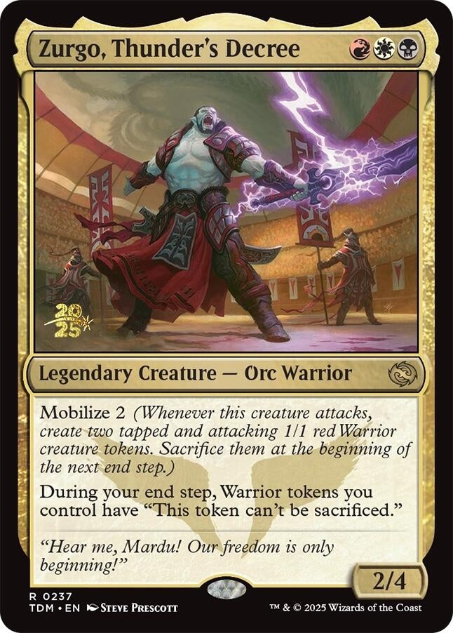 Image for Zurgo, Thunder's Decree (237) [Prerelease Cards] - Magic: The Gathering
