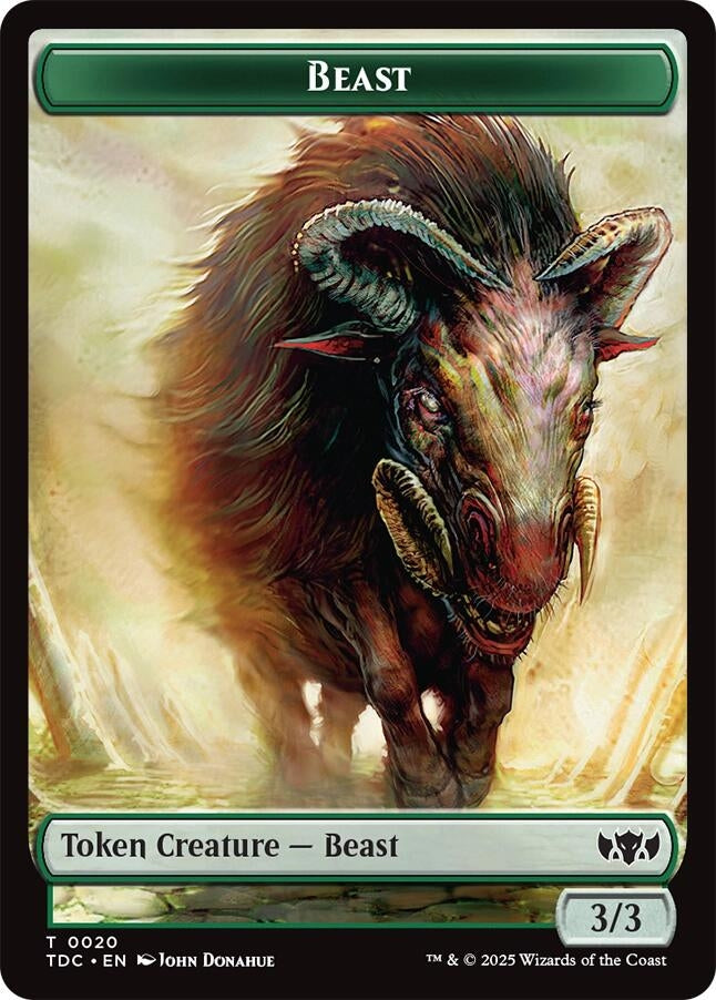 Image for Beast // Treasure Double-Sided Token (20 // 16) [Tarkir: Dragonstorm] - Magic: The Gathering