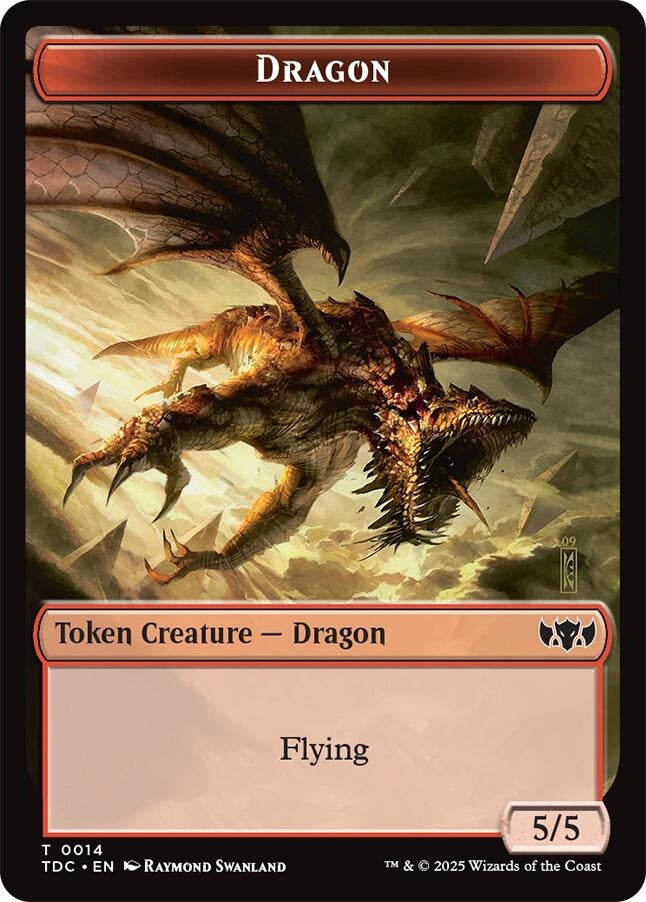 Image for Dragon (0014) // Treasure Double-Sided Token (14 // 16) [Tarkir: Dragonstorm] - Magic: The Gathering