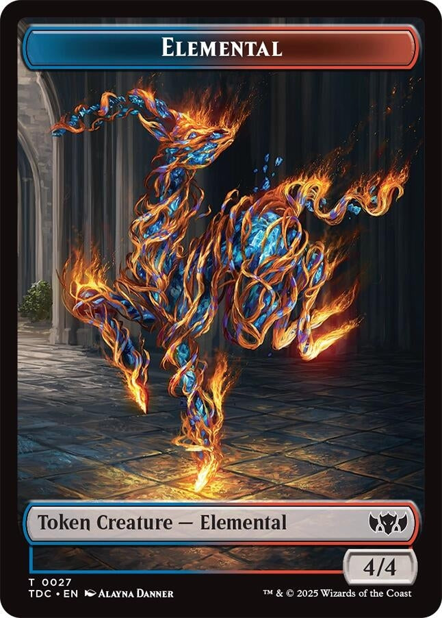 Image for Elemental (0027) // Monk Double-Sided Token (27 // 3) [Tarkir: Dragonstorm] - Magic: The Gathering