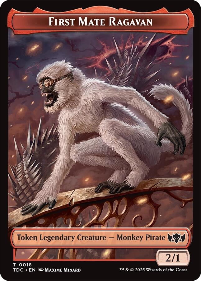 Image for First Mate Ragavan // Treasure Double-Sided Token (18 // 16) [Tarkir: Dragonstorm] - Magic: The Gathering