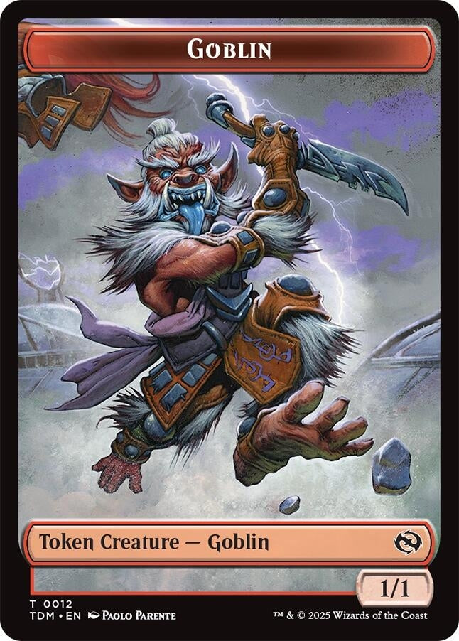 Image for Goblin // Soldier (0004) Double-Sided Token (12 // 4) [Tarkir: Dragonstorm] - Magic: The Gathering
