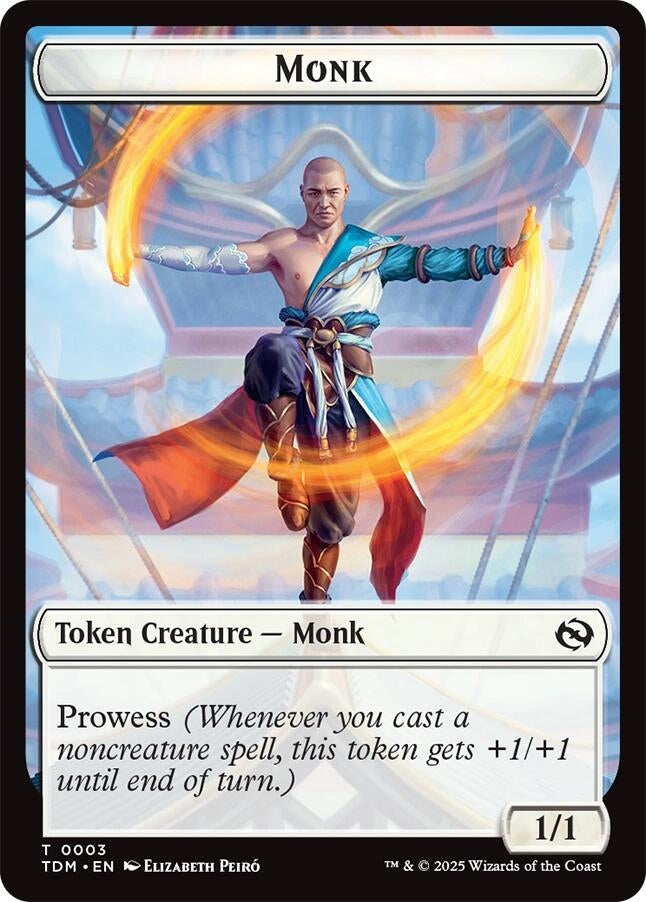 Image for Monk // Treasure Double-Sided Token (3 // 16) [Tarkir: Dragonstorm] - Magic: The Gathering