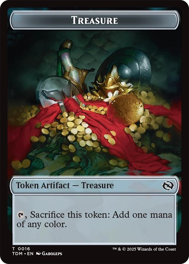 Image for Treasure // Zombie Druid Double-Sided Token (16 // 10) [Tarkir: Dragonstorm] - Magic: The Gathering