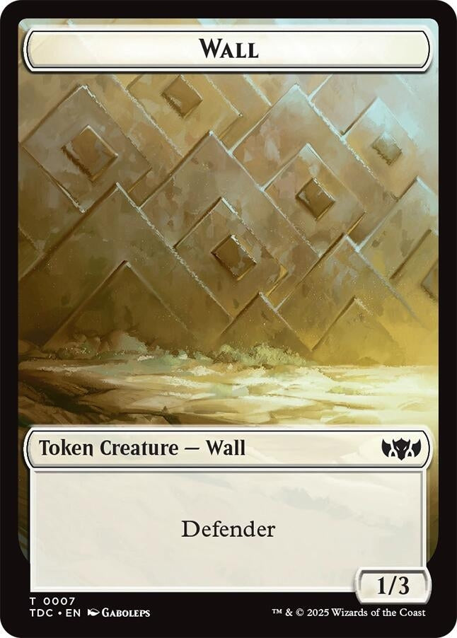 Image for Wall // Spider Double-Sided Token (7 // 25) [Tarkir: Dragonstorm] - Magic: The Gathering
