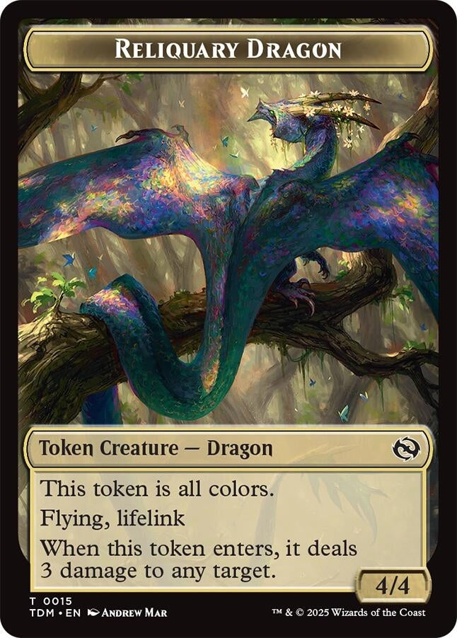 Image for Reliquary Dragon // Dragon (0011) Double-Sided Token (15 // 11) [Tarkir: Dragonstorm] - Magic: The Gathering