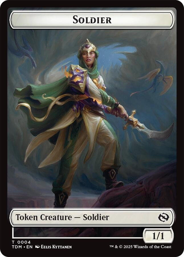Image for Soldier (0004) // Soldier (0005) Double-Sided Token (4 // 5) [Tarkir: Dragonstorm] - Magic: The Gathering