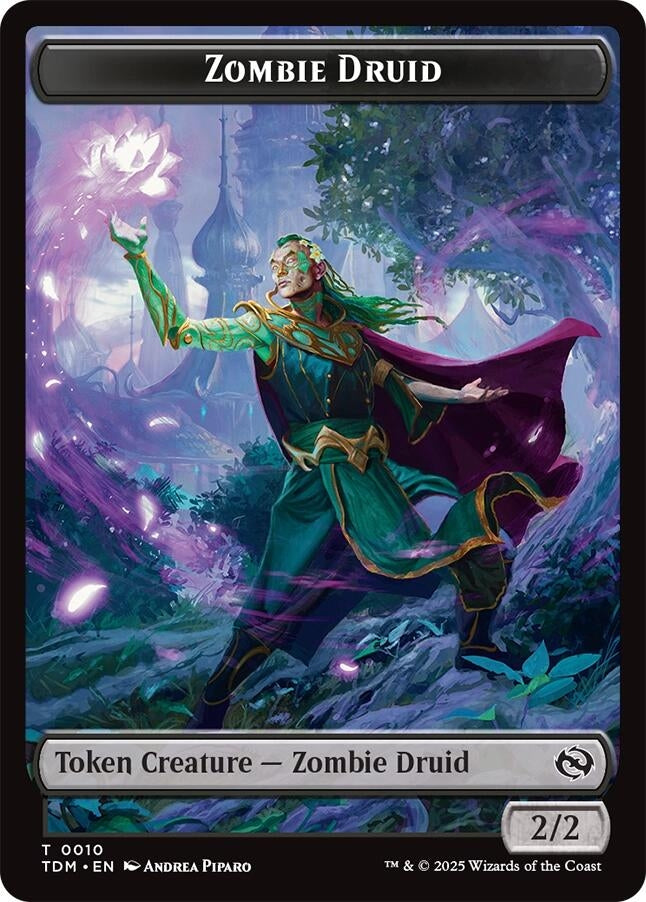 Image for Zombie Druid // Treasure Double-Sided Token (10 // 16) [Tarkir: Dragonstorm] - Magic: The Gathering