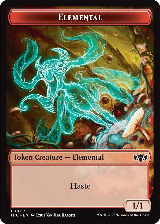 Image for Elemental (0017) // Warrior Double-Sided Token (17 // 13) [Tarkir: Dragonstorm] - Magic: The Gathering