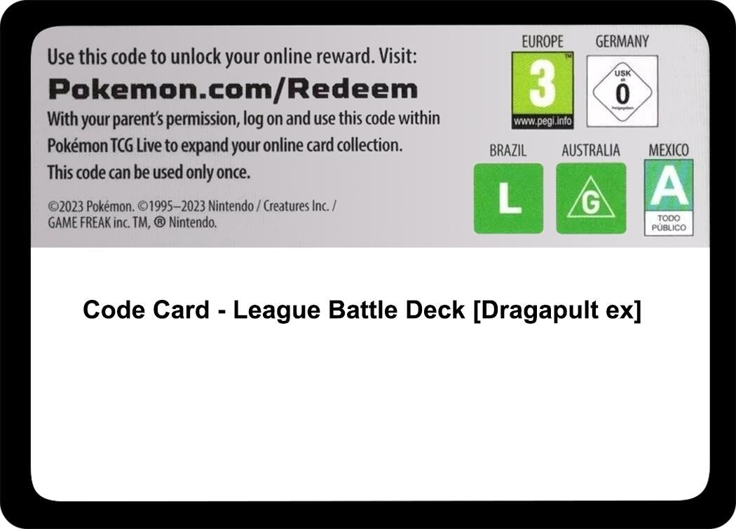 Image for Code Card - League Battle Deck [Dragapult ex] [SV05: Temporal Forces] - Pokemon