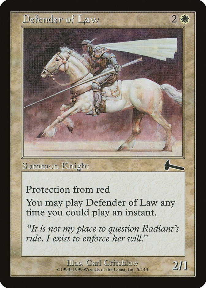 Image for Defender of Law (5) [Urza's Legacy] - Magic: The Gathering