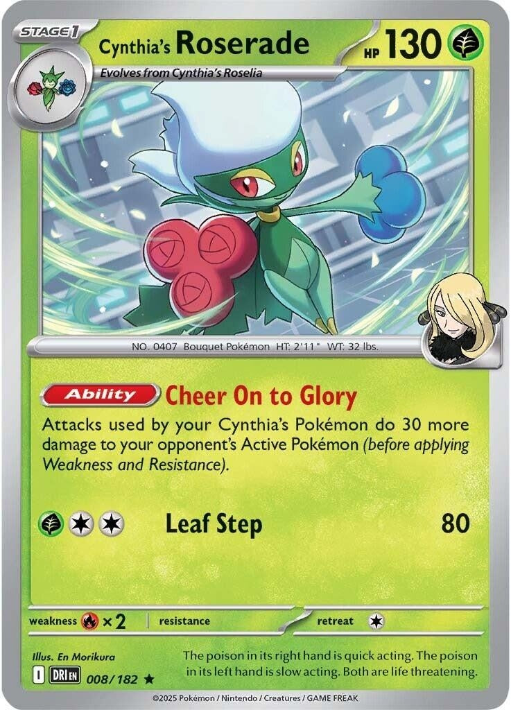 Image for Cynthia's Roserade (008/182) [SV10: Destined Rivals] - Pokemon