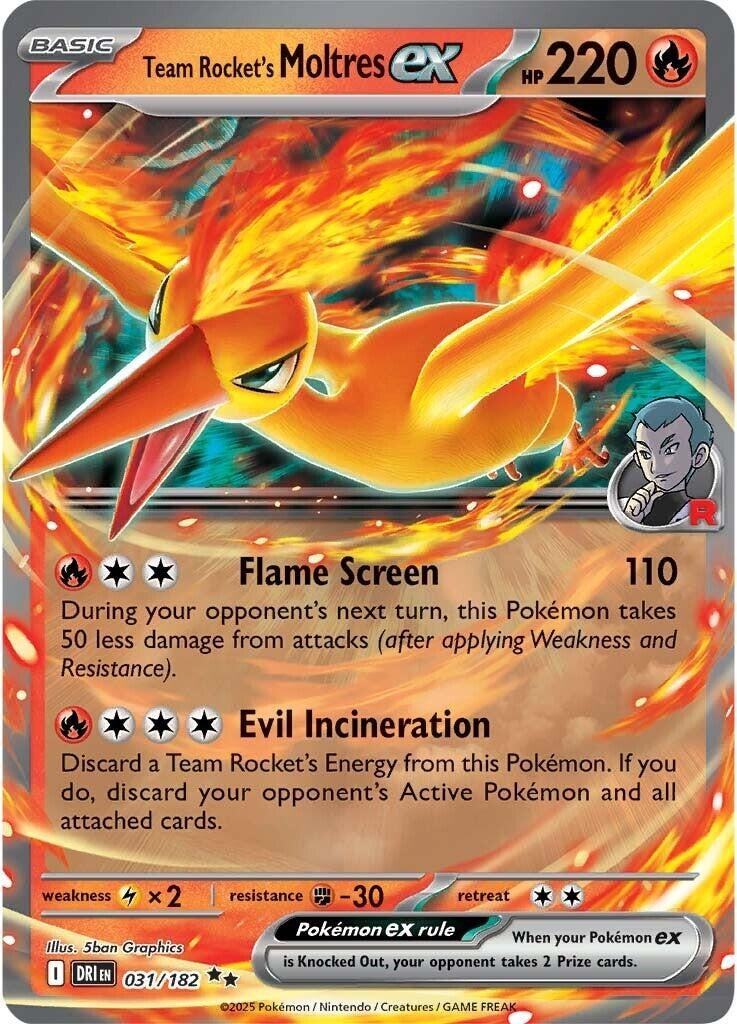 Image for Team Rocket's Moltres ex (031/182) [SV10: Destined Rivals] - Pokemon