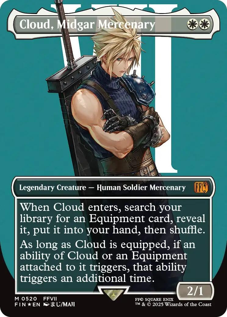 Image for Cloud, Midgar Mercenary (Borderless) (Surge Foil) (520) [FINAL FANTASY] - Magic: The Gathering