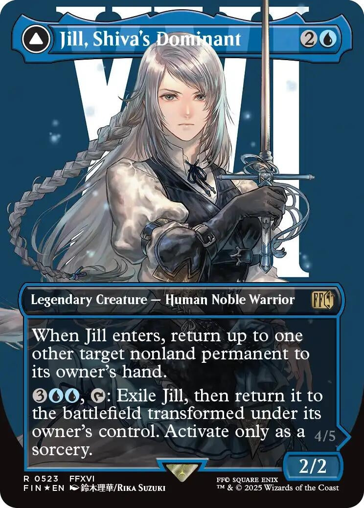 Image for Jill, Shiva's Dominant (Borderless) (Surge Foil) (523) [FINAL FANTASY] - Magic: The Gathering