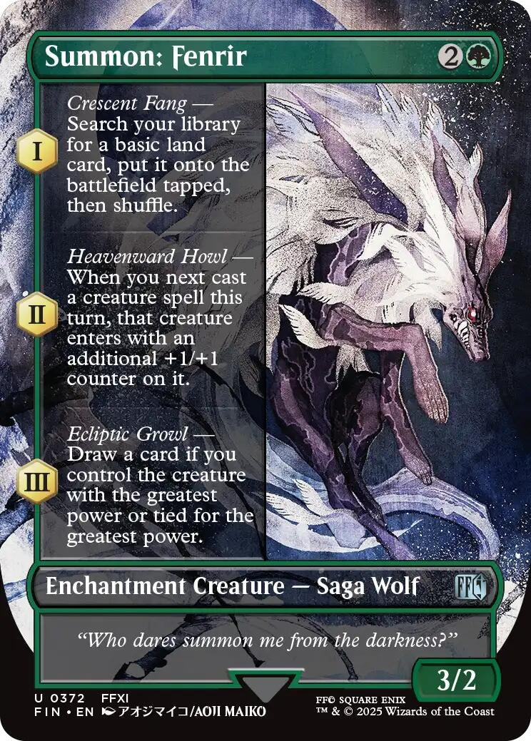 Image for Summon: Fenrir (Borderless) (372) [FINAL FANTASY] - Magic: The Gathering