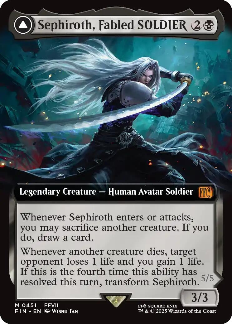 Image for Sephiroth, Fabled SOLDIER (Extended Art) (451) [FINAL FANTASY] - Magic: The Gathering