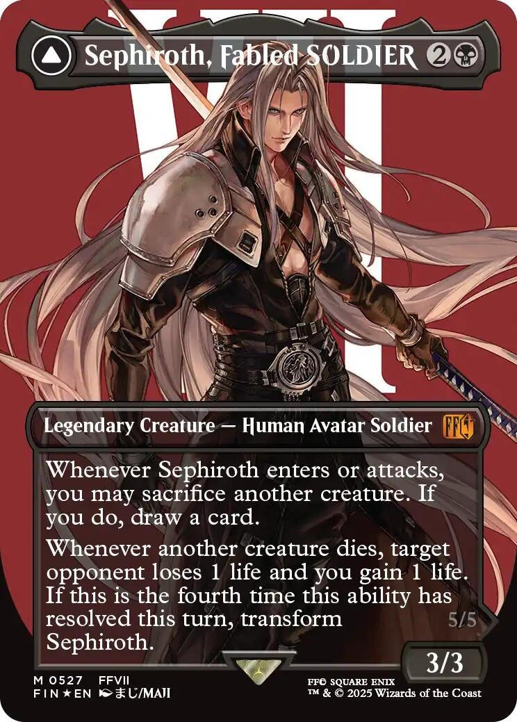Image for Sephiroth, Fabled SOLDIER (Borderless) (Surge Foil) (527) [FINAL FANTASY] - Magic: The Gathering