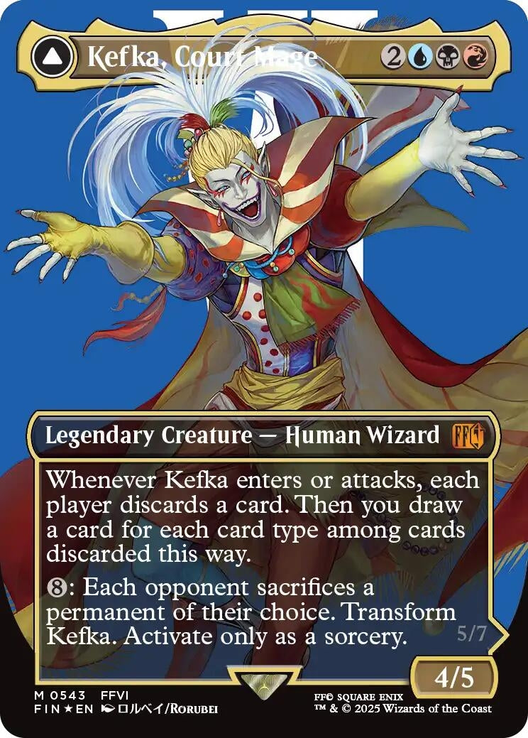 Image for Kefka, Court Mage (0543) (Borderless) (Surge Foil) (543) [FINAL FANTASY] - Magic: The Gathering