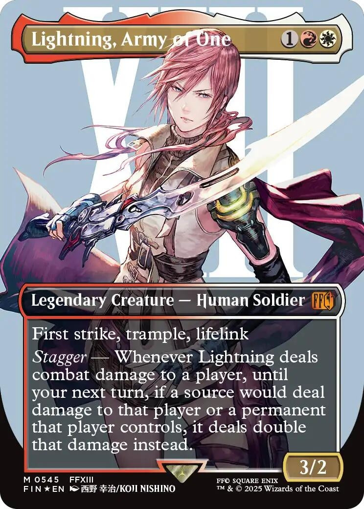 Image for Lightning, Army of One (0545) (Borderless) (Surge Foil) (545) [FINAL FANTASY] - Magic: The Gathering