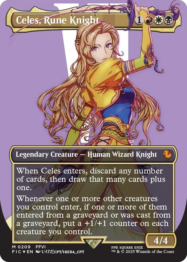 Image for Celes, Rune Knight (Borderless) (Surge Foil) (209) [FINAL FANTASY] - Magic: The Gathering