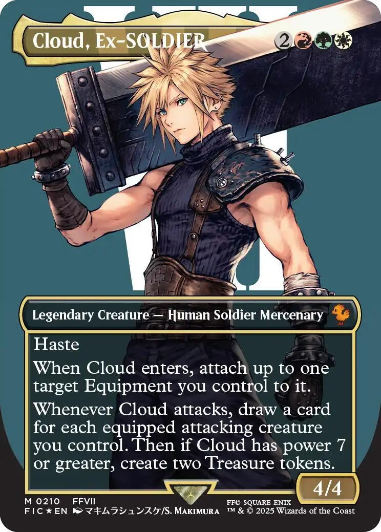 Image for Cloud, Ex-SOLDIER (Borderless) (Surge Foil) (210) [FINAL FANTASY] - Magic: The Gathering