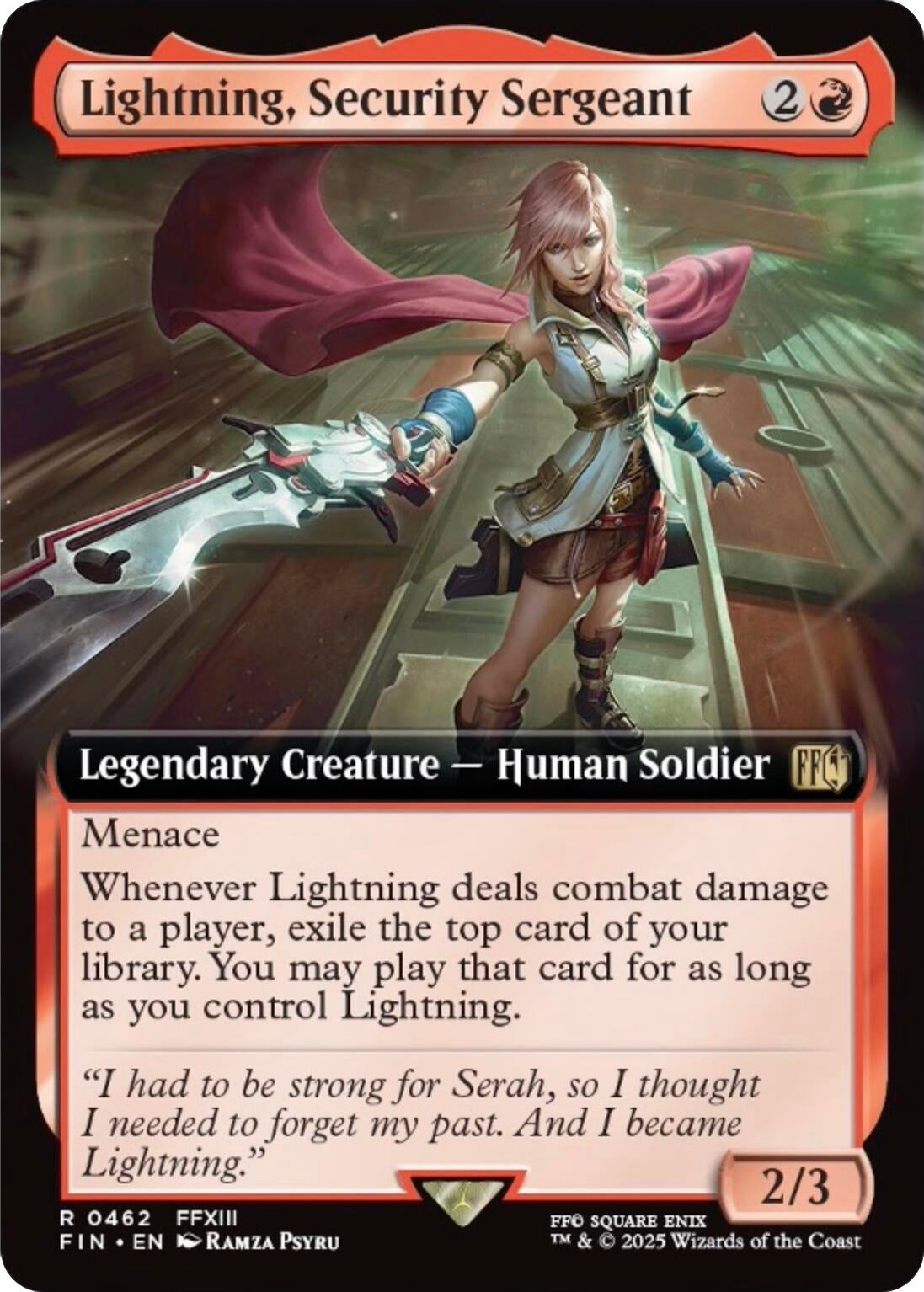 Image for Lightning, Security Sergeant (Extended Art) (462) [FINAL FANTASY] - Magic: The Gathering