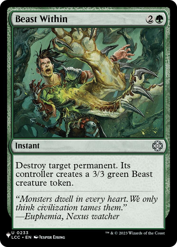 Image for Beast Within (LCC) (233) [The List Reprints] - Magic: The Gathering